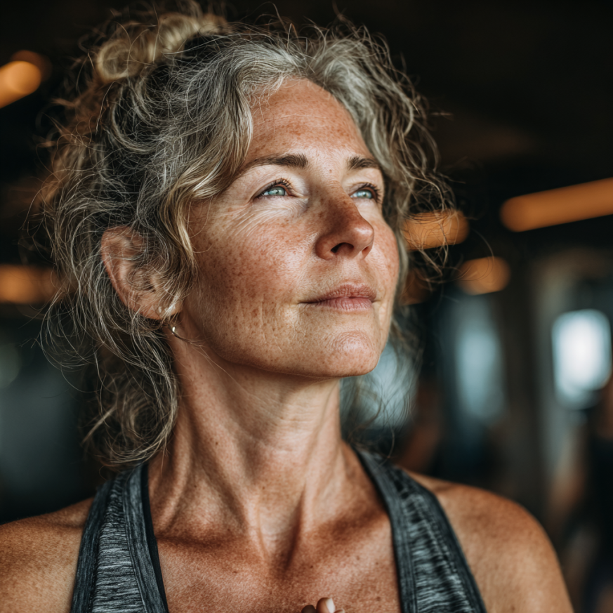 Érett korú ember jógázik természetes környezetben